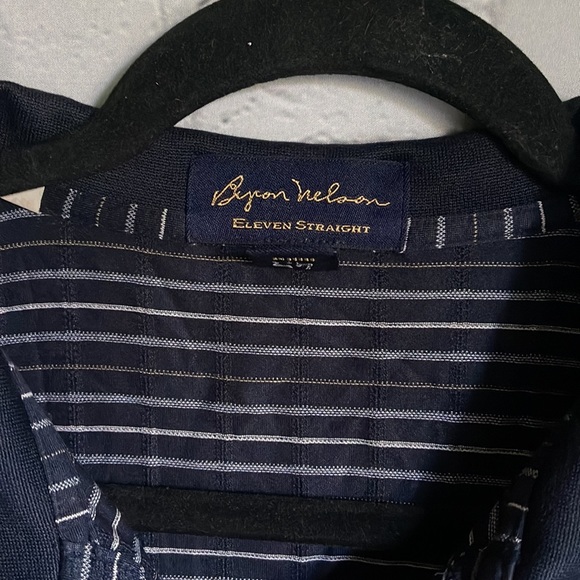 Byron Nelson Eleven Straight Men's Blue Striped Golf Polo Shirt Size XL - Picture 3 of 7